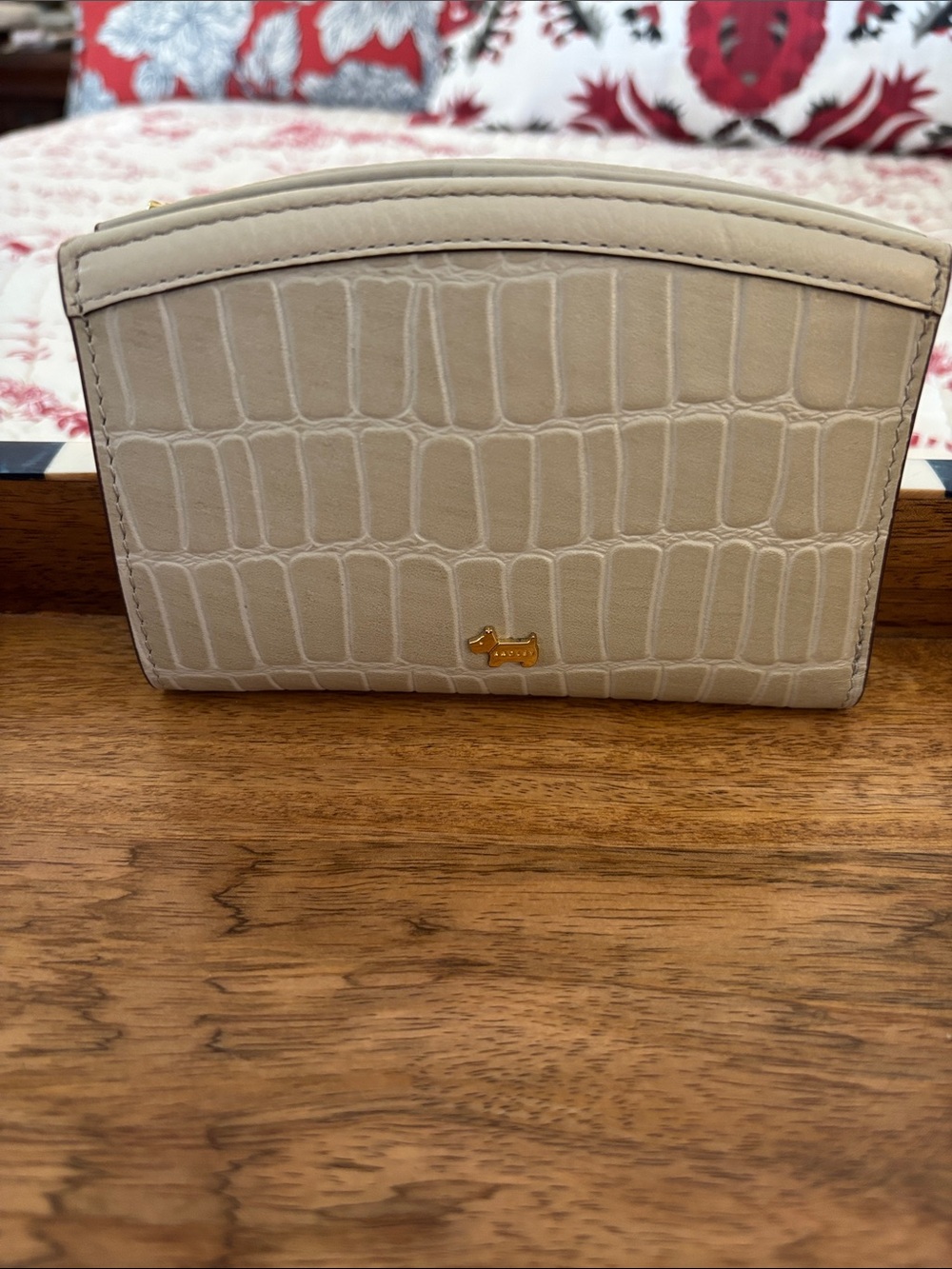 RADLEY LONDON Bridgewater 2.0 Taupe/Gray Croc-Embossed Leather Zip Wallet